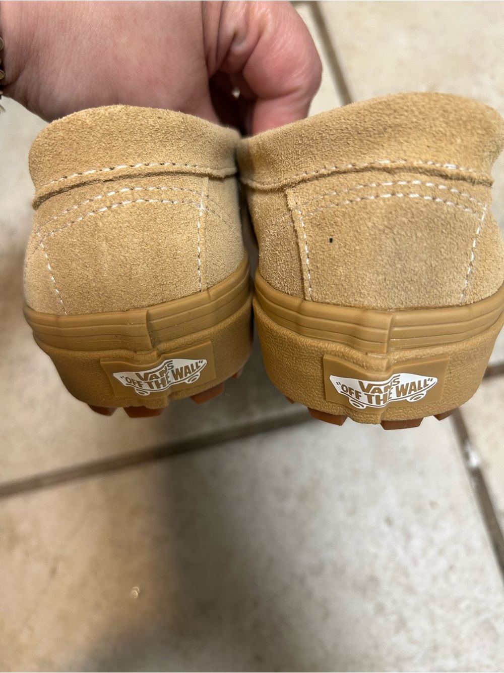 Vans Men's Tan Suede Slip-On Penny Loafers - Picture 4 of 5